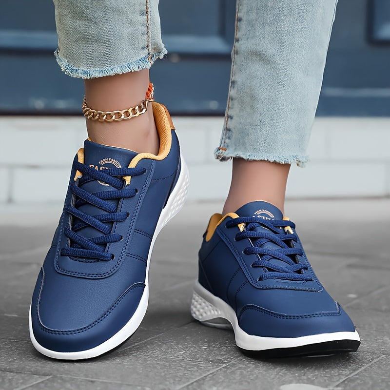 BS Orthopedische Blauw-Gouden Sneakers - Eva