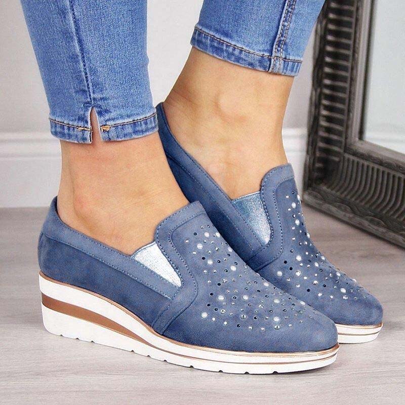 BS Wegde | Luxe wedge sneakers met strass details voor dames