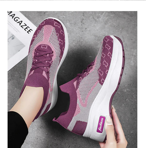 BS FlyKnit Run | Geweven sok sneakers met dikke ergonomische zool voor dames