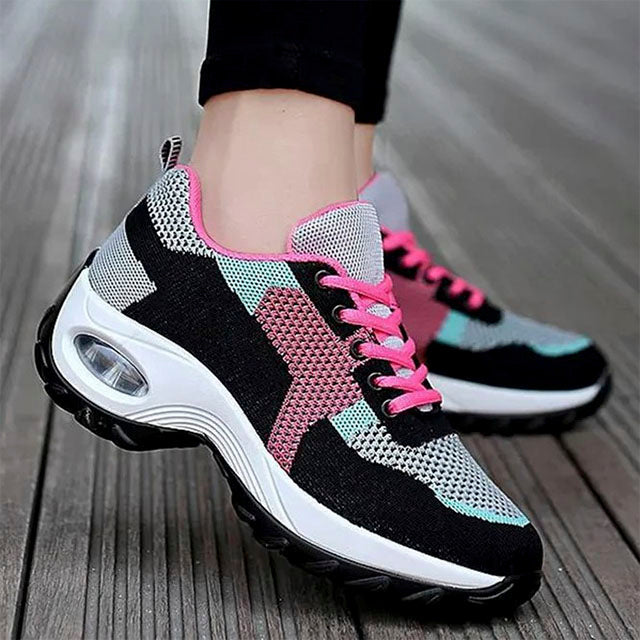 BS Ultra Walk Air | Sportieve sneakers met dempende zool en color block print voor dames