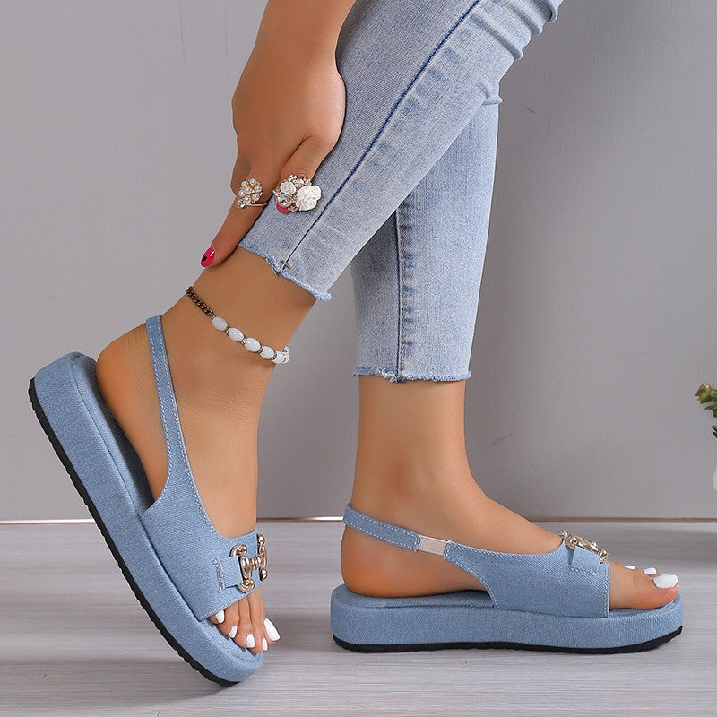 BS Slide | Casual sandalen met dikke zool en hiel bandje voor dames