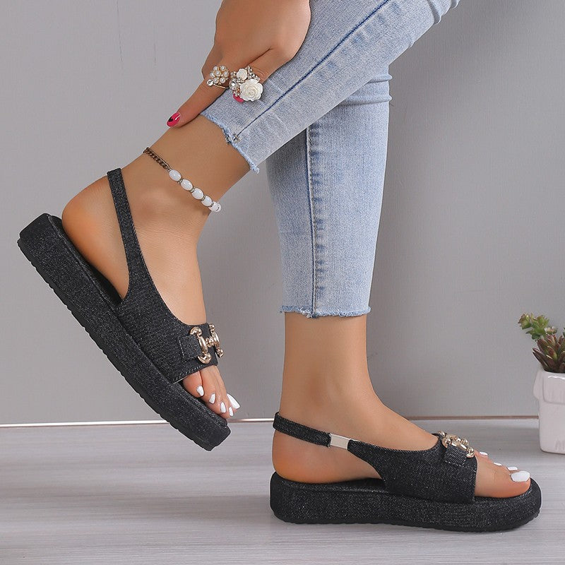 BS Slide | Casual sandalen met dikke zool en hiel bandje voor dames