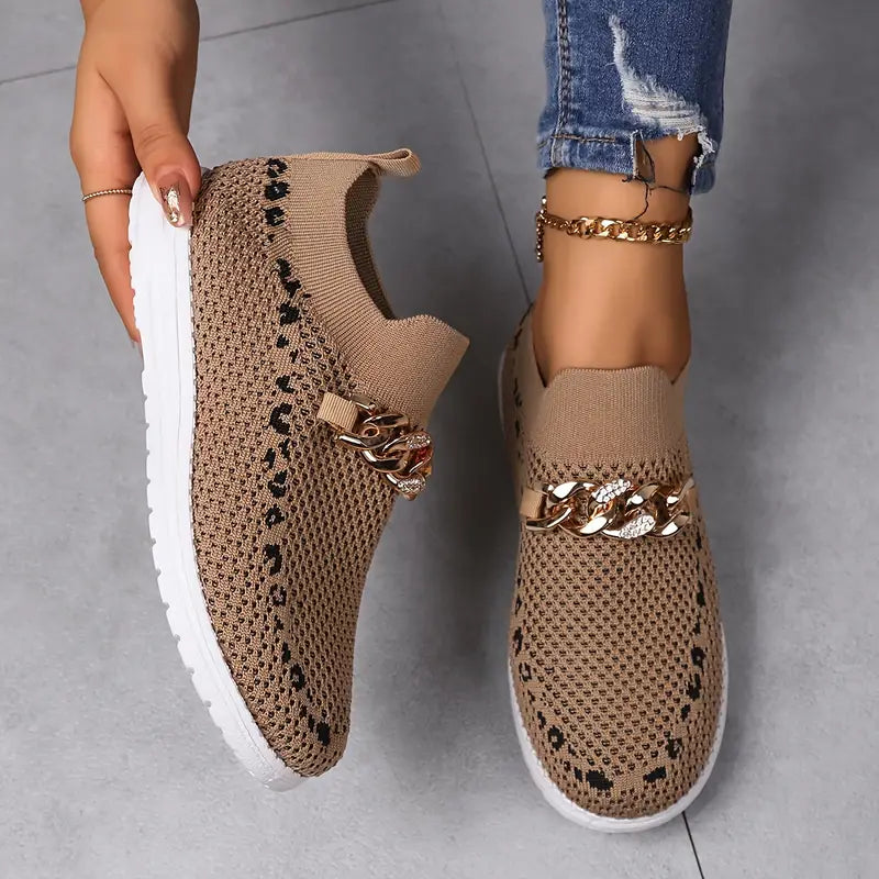 BS Chain Slide | Ademende slip-on sneakers met ketting detail voor dames