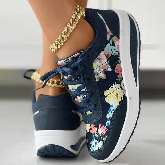 BS Platform | Luxe platform sneakers met bloemenprint voor dames