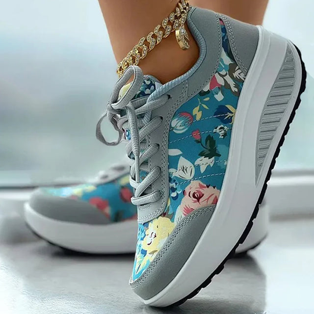 BS Platform | Luxe platform sneakers met bloemenprint voor dames