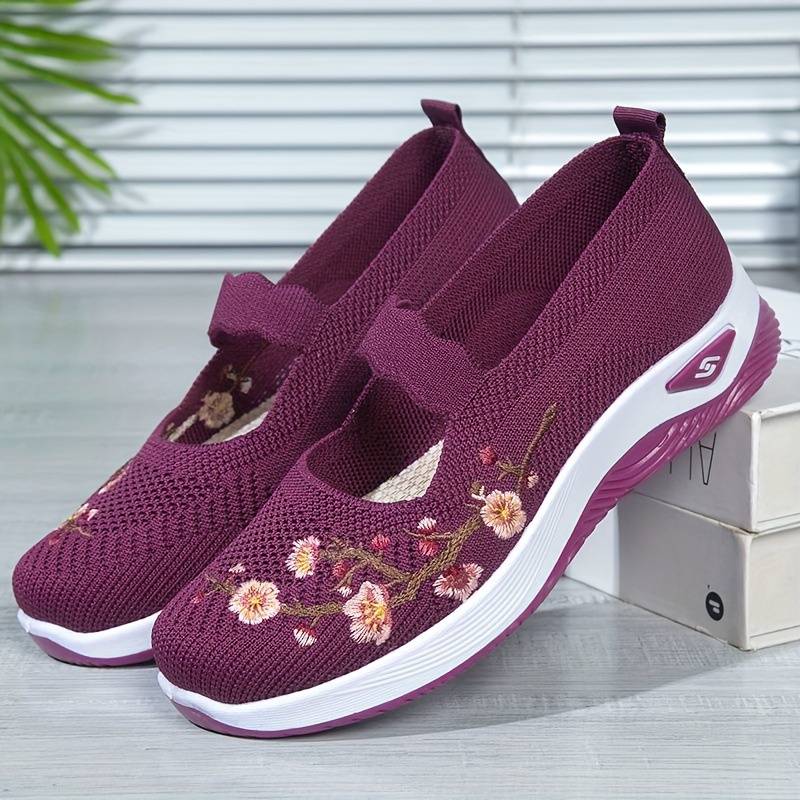 BS Luna - Orthopedische Bloemen Rode Sneakers