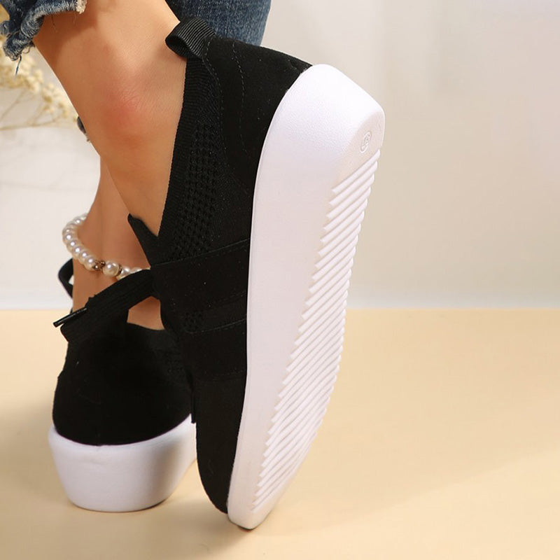 BS Knit Slide | Ademende mesh instap sneakers met veters voor dames