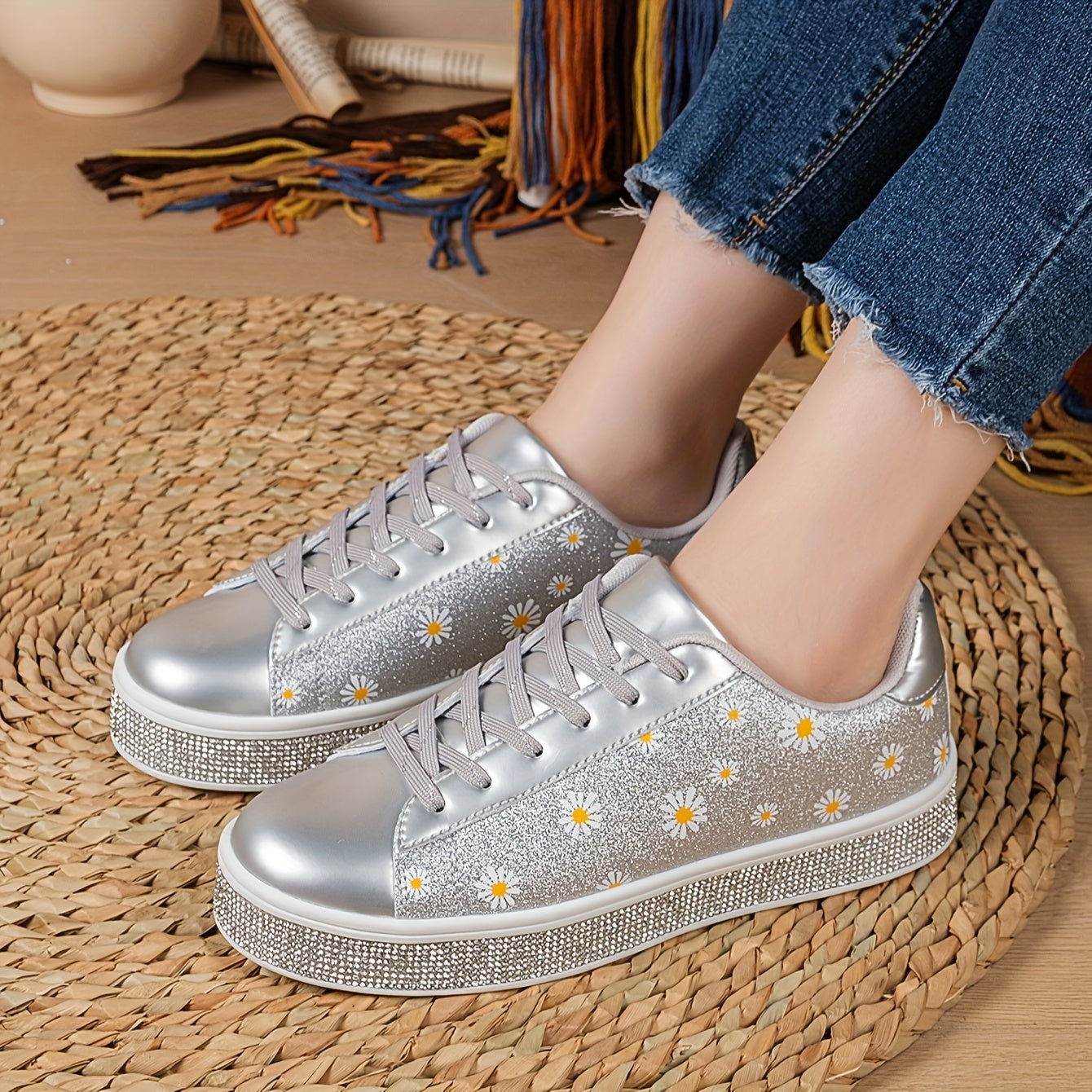 BS Orthopedische Gouden Daisy Sneakers - Laura