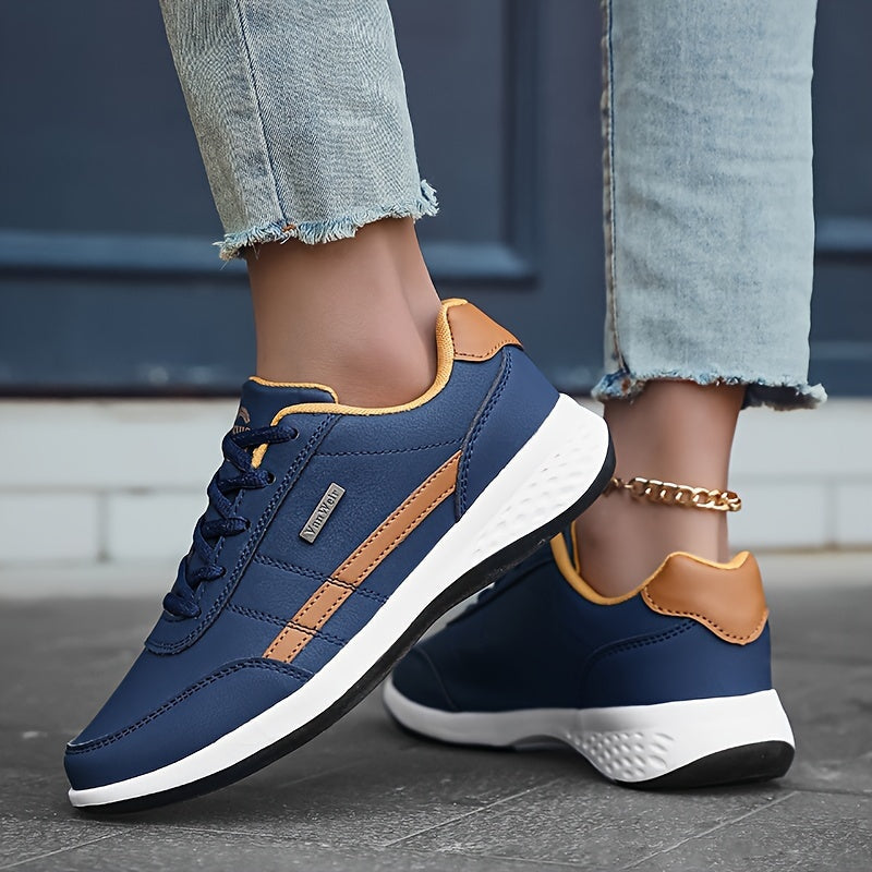 BS Orthopedische Blauw-Gouden Sneakers - Eva