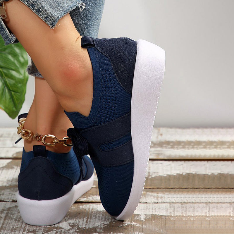 BS Knit Slide | Ademende mesh instap sneakers met veters voor dames