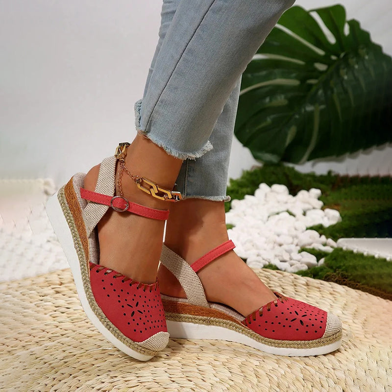 BS Wedge Sandaal | Luxe sleehak sandalen met wreef bandje voor dames