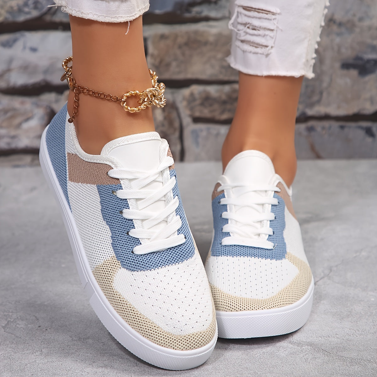 BS Orthopedische Blauw-Witte Sneakers - Lisa