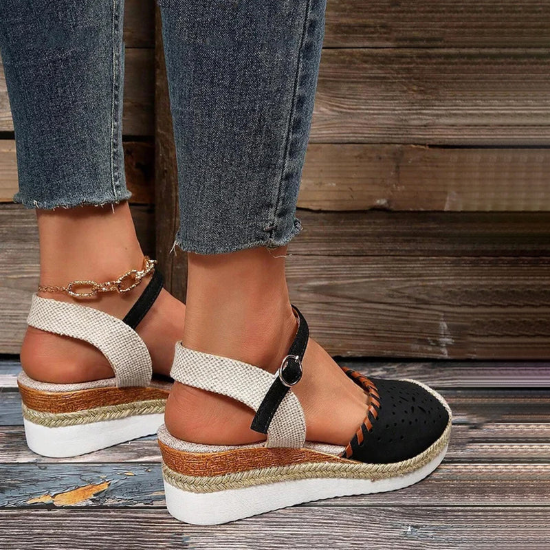 BS Wedge Sandaal | Luxe sleehak sandalen met wreef bandje voor dames