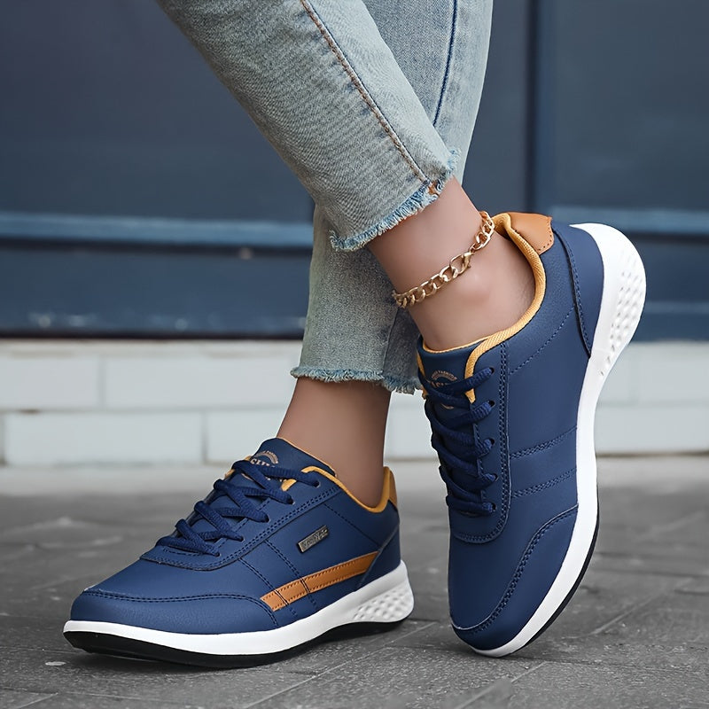 BS Orthopedische Blauw-Gouden Sneakers - Eva