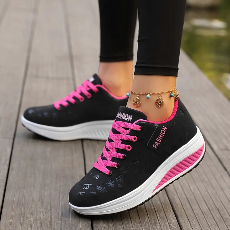 BS Fashion Plateau | Trendy plateau sneakers met veters voor de lente