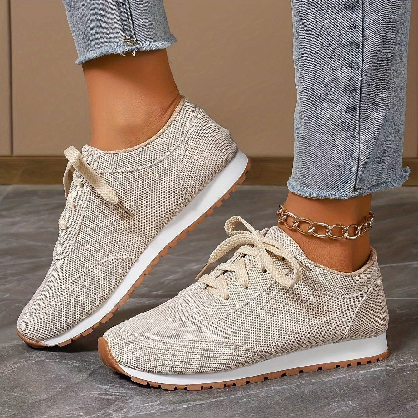 BS Orthopedische Beige Sneakers - Linda