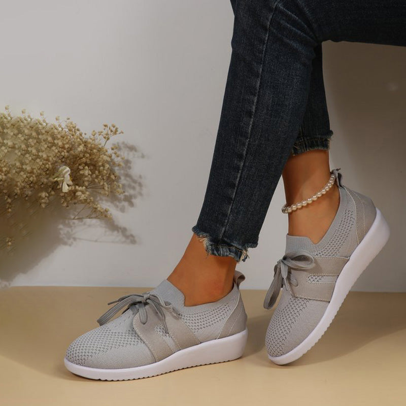 BS Knit Slide | Ademende mesh instap sneakers met veters voor dames