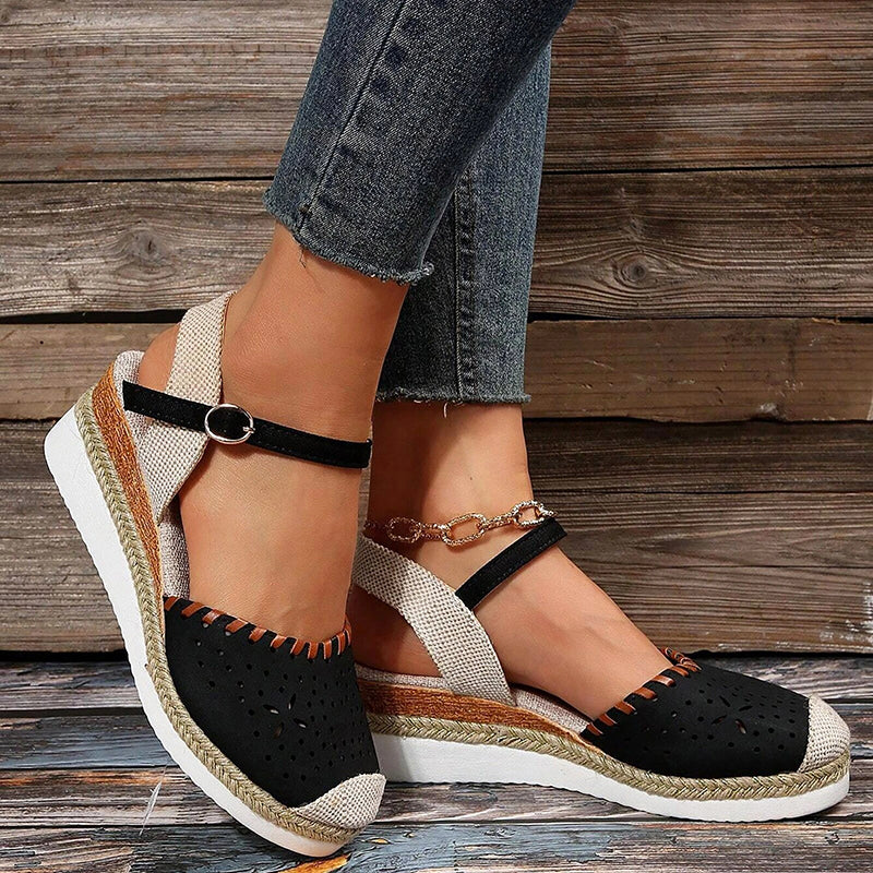 BS Wedge Sandaal | Luxe sleehak sandalen met wreef bandje voor dames