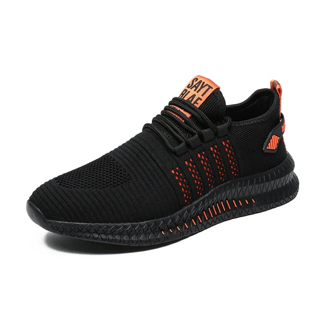 BS Max - Orthopedische Zwarte en Oranje Sneakers