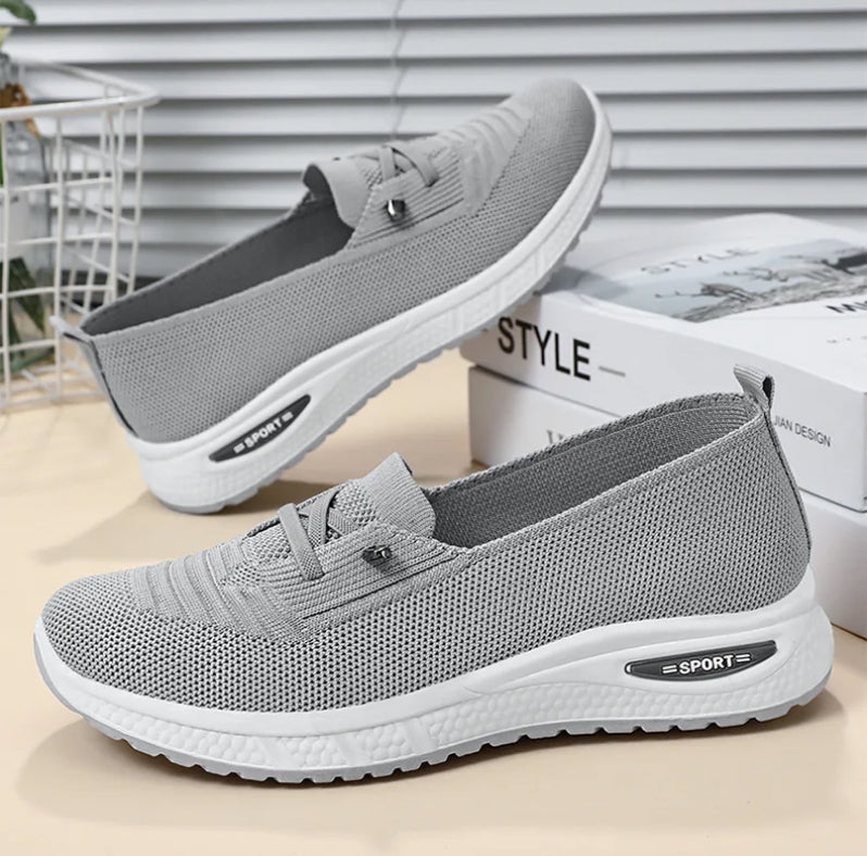 BS Lotte - Orthopedische Ademende Grijze Sneaker