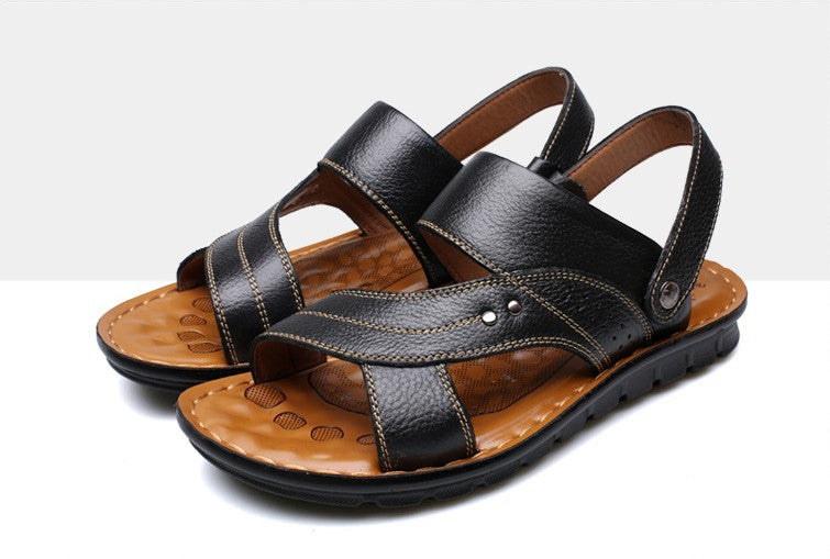 BS Orthopedische Zwarte Herensandalen - Erik