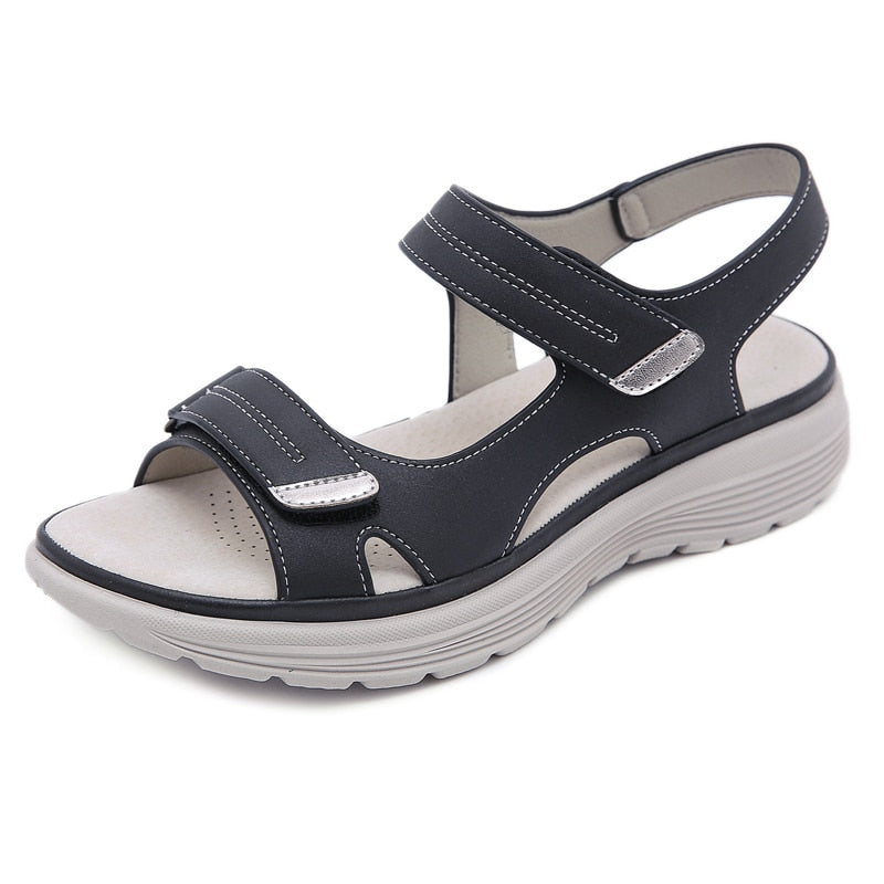 BS Orthopedische Zwarte Sandalen Comfort - Anna