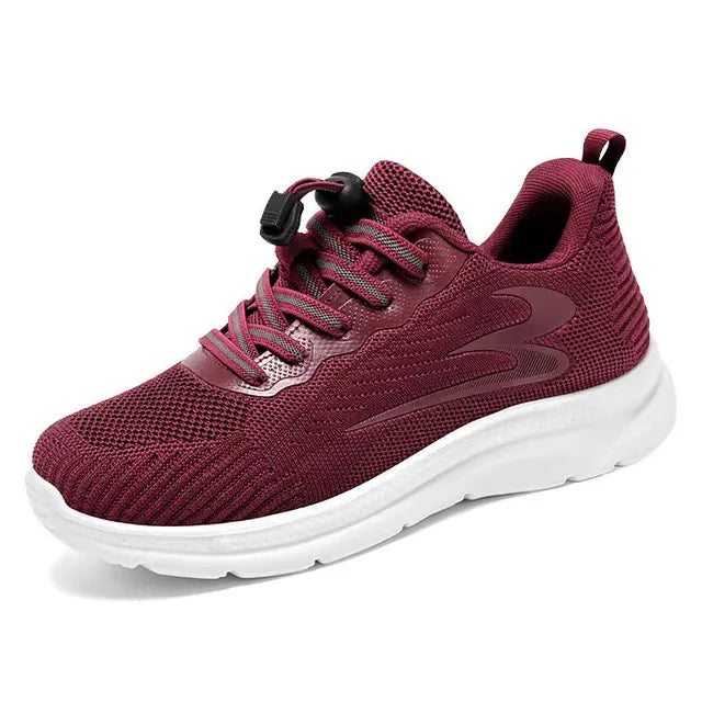 BS Orthopedische Lichtgewicht Burgundy Sneakers - Sarah