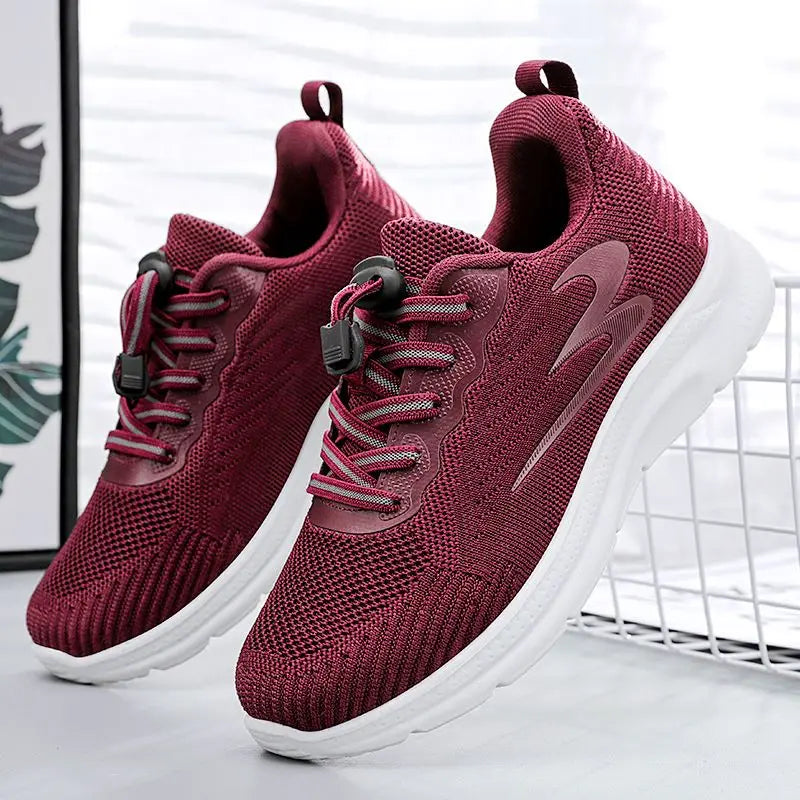 BS Orthopedische Lichtgewicht Burgundy Sneakers - Sarah