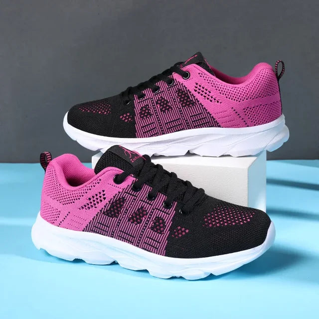 BS Orthopedic Lichtgewicht Zwart-Roze Sneakers - Eva