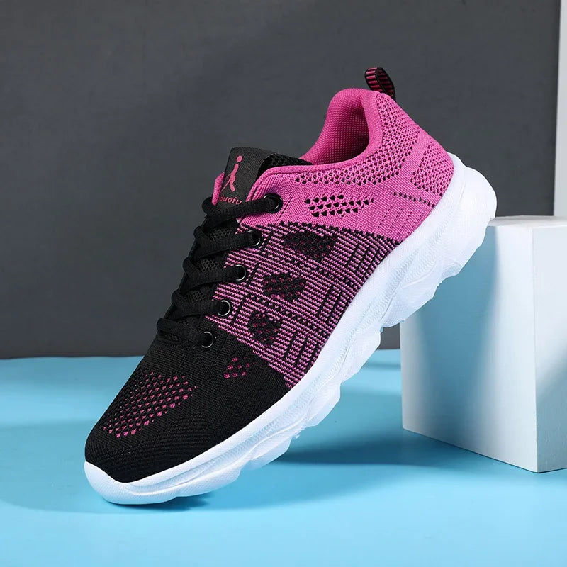 BS Orthopedic Lichtgewicht Zwart-Roze Sneakers - Eva