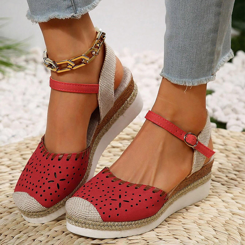 BS Wedge Sandaal | Luxe sleehak sandalen met wreef bandje voor dames