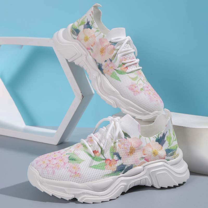 BS Flower Walk | Brede sneakers met bloemenpatroon voor dames