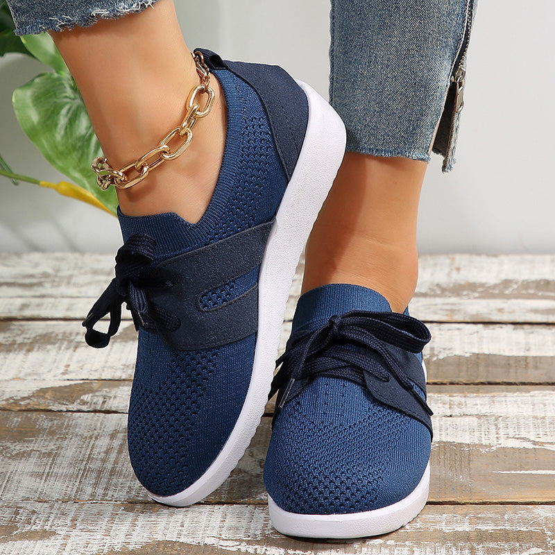 BS Knit Slide | Ademende mesh instap sneakers met veters voor dames