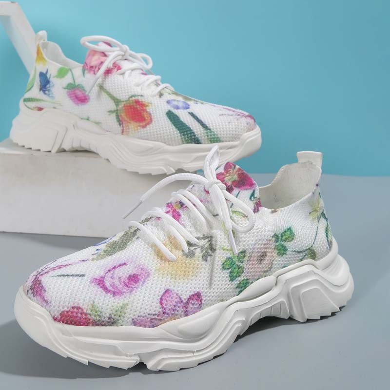 BS Flower Walk | Brede sneakers met bloemenpatroon voor dames