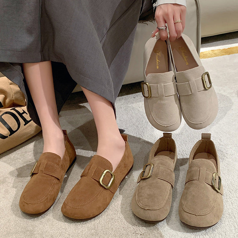 BS Slip-On Low | Comfortabele lage platte slip-on schoenen met gesp voor dames