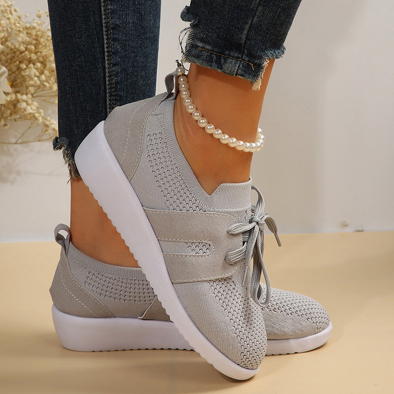 BS Knit Slide | Ademende mesh instap sneakers met veters voor dames