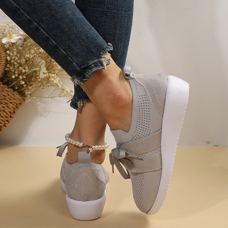 BS Knit Slide | Ademende mesh instap sneakers met veters voor dames