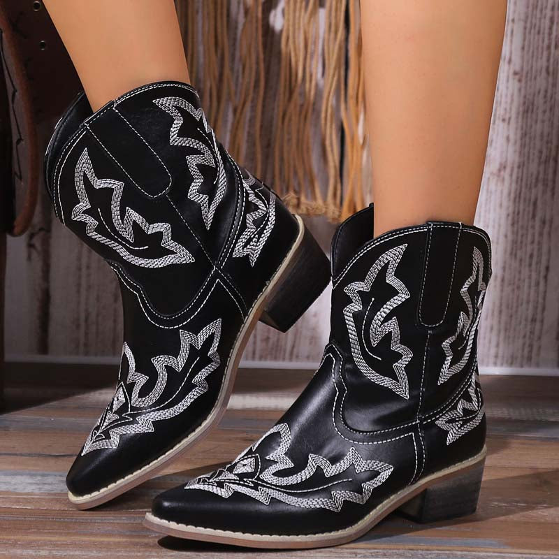 BS Laars | Cowboy boots met geborduurd detail voor dames