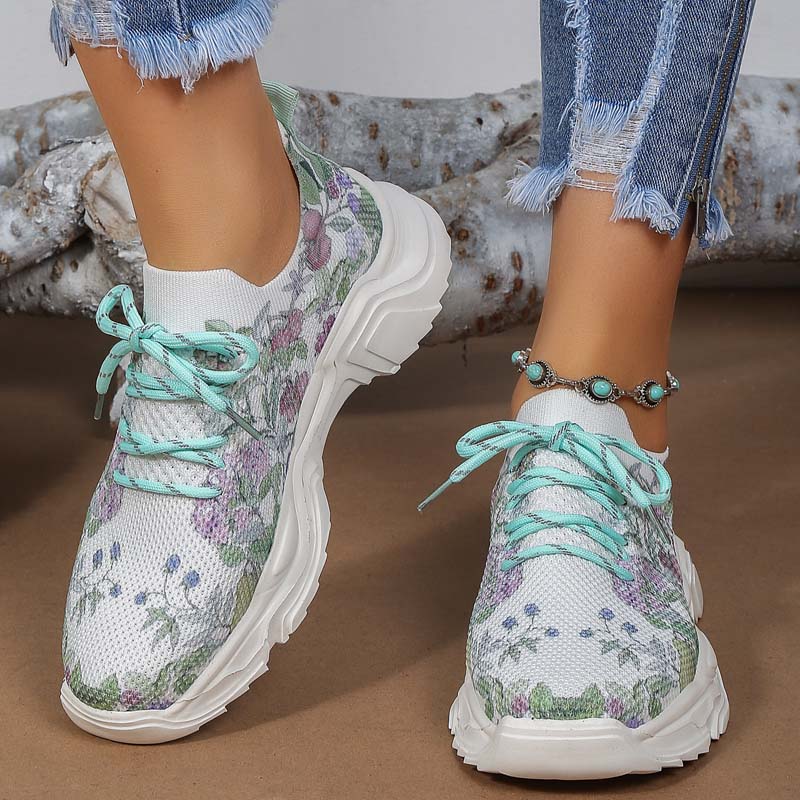 BS Flower Walk | Brede sneakers met bloemenpatroon voor dames