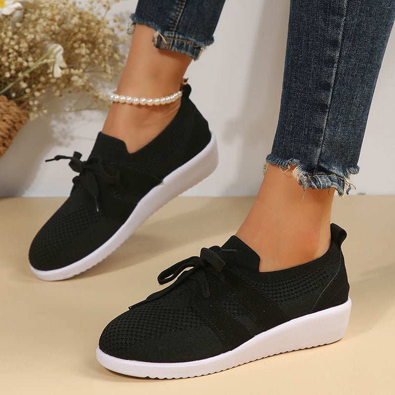 BS Knit Slide | Ademende mesh instap sneakers met veters voor dames