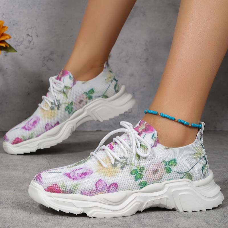 BS Flower Walk | Brede sneakers met bloemenpatroon voor dames