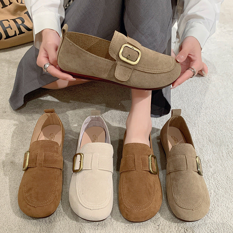 BS Slip-On Low | Comfortabele lage platte slip-on schoenen met gesp voor dames