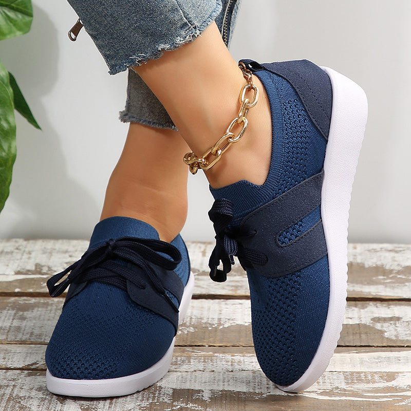 BS Knit Slide | Ademende mesh instap sneakers met veters voor dames