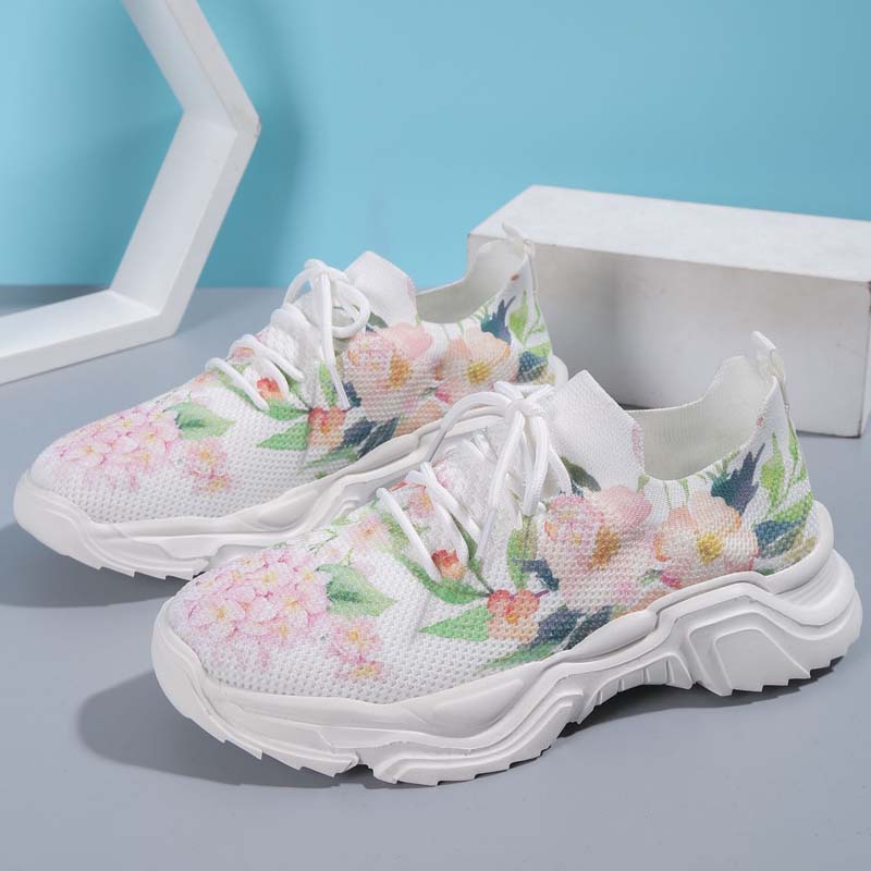 BS Flower Walk | Brede sneakers met bloemenpatroon voor dames