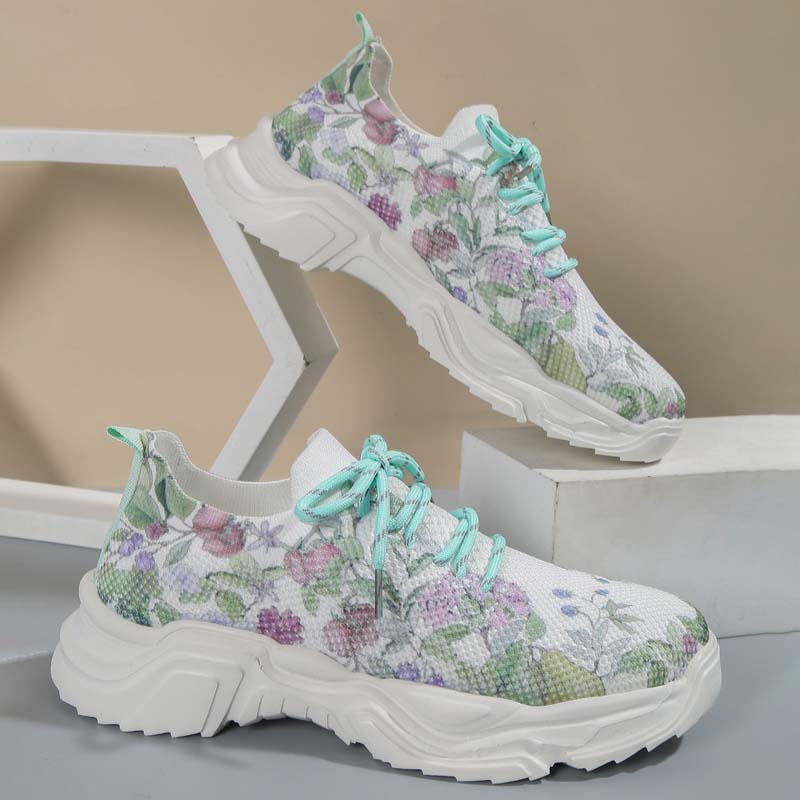 BS Flower Walk | Brede sneakers met bloemenpatroon voor dames