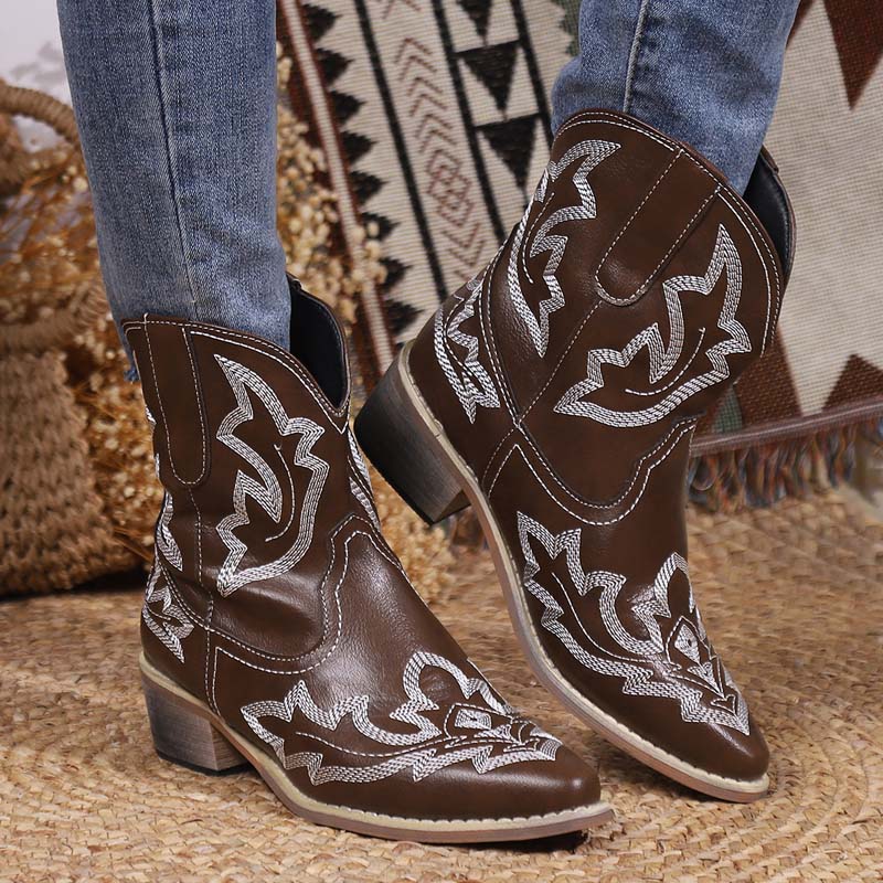 BS Laars | Cowboy boots met geborduurd detail voor dames