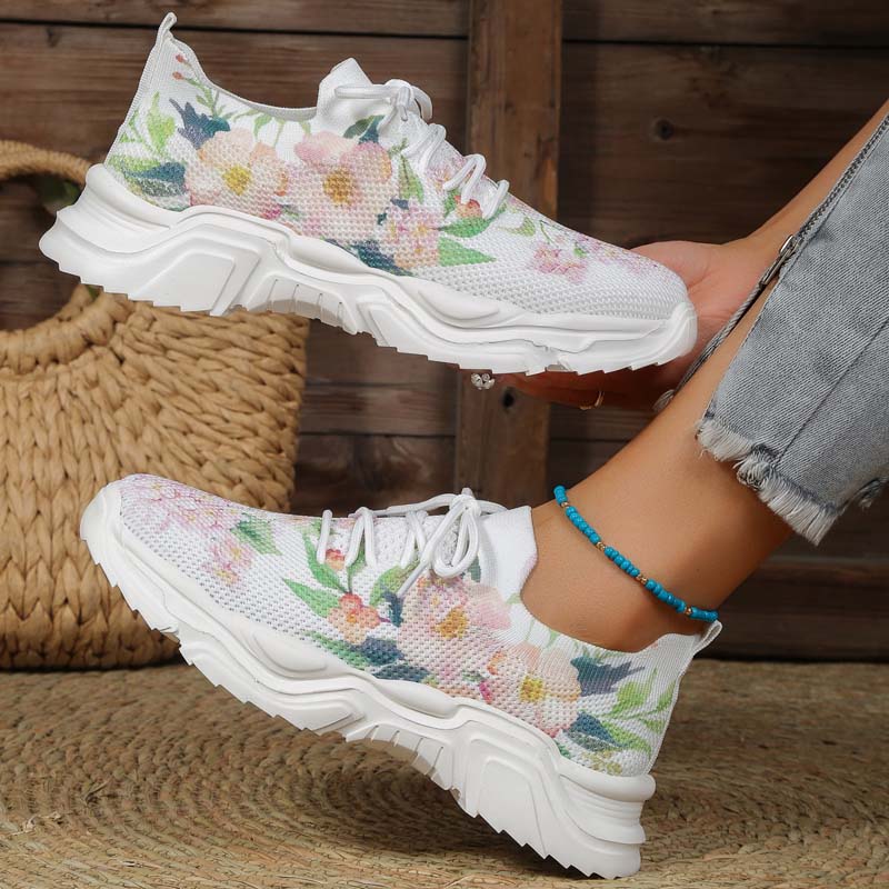 BS Flower Walk | Brede sneakers met bloemenpatroon voor dames