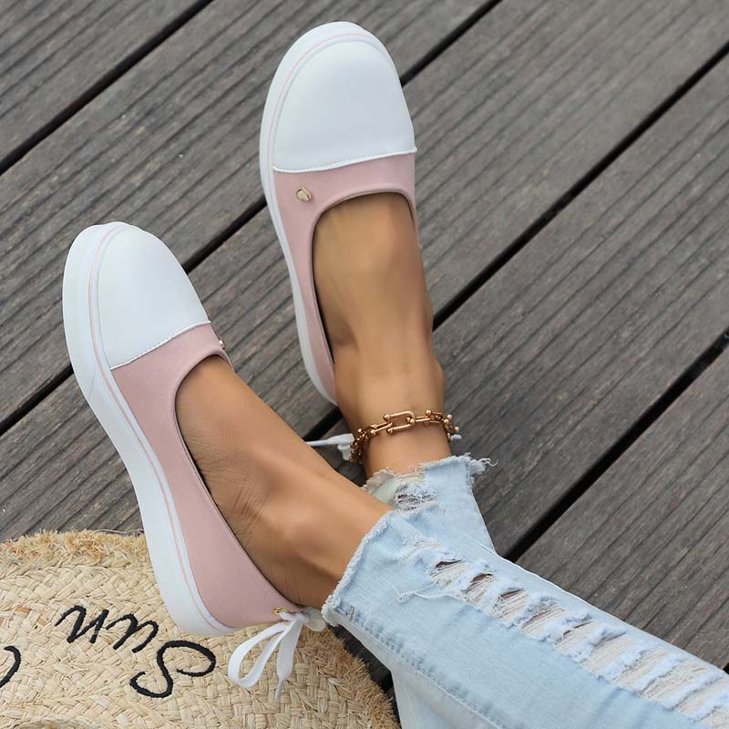 BS Slide Step | Leuke lage instap sneakers met veter hak voor dames