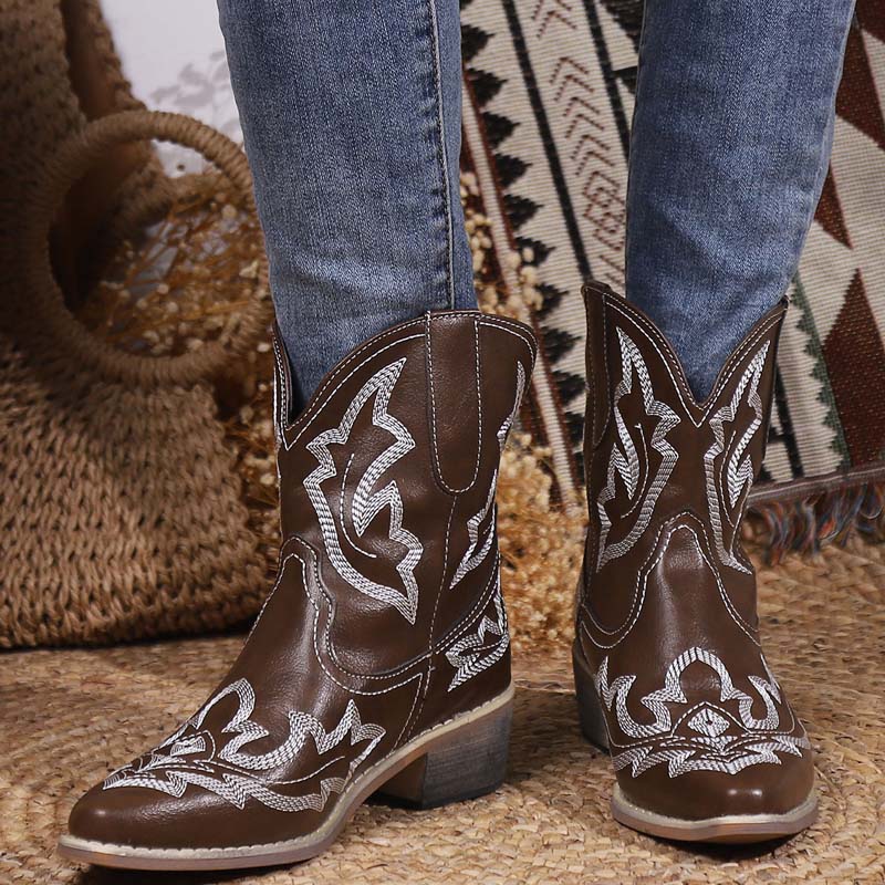 BS Laars | Cowboy boots met geborduurd detail voor dames