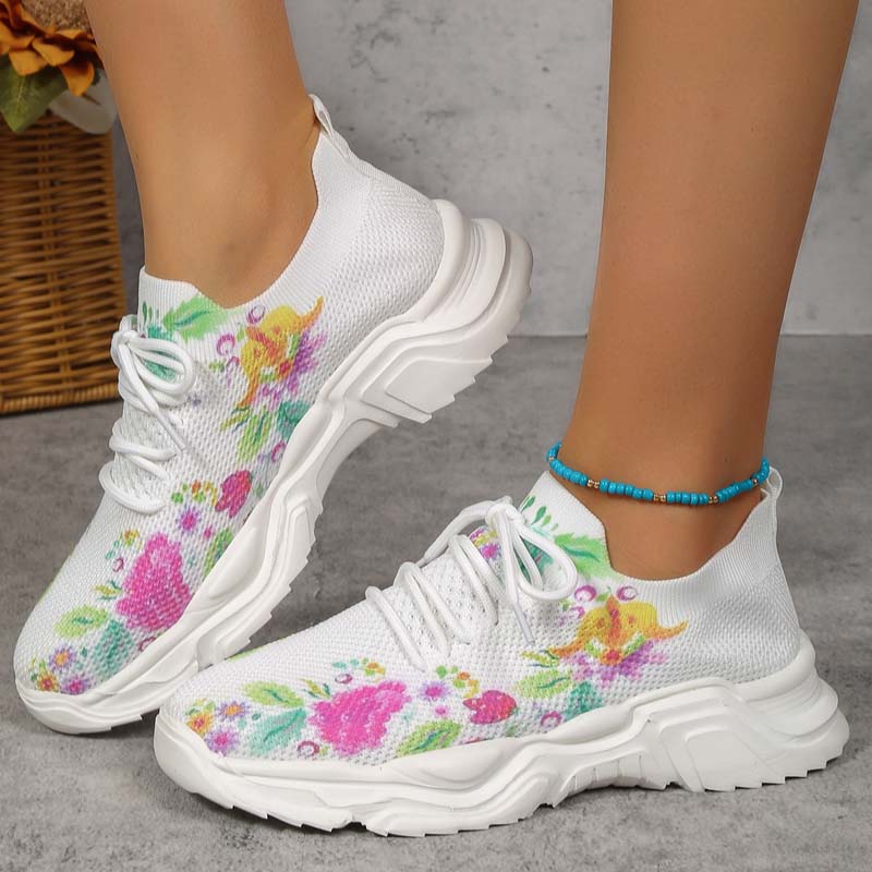 BS Flower Walk | Brede sneakers met bloemenpatroon voor dames